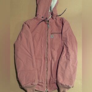 Kids Carhartt Wildwood Dried Rose Pink Sherpa Lined Detachable Hooded Jacket S